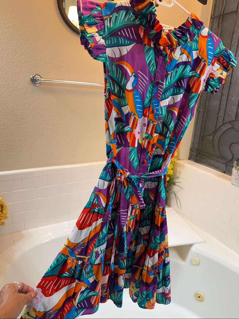 Paolita Tropical print Dress . 100% cotton NEW w/o Tags